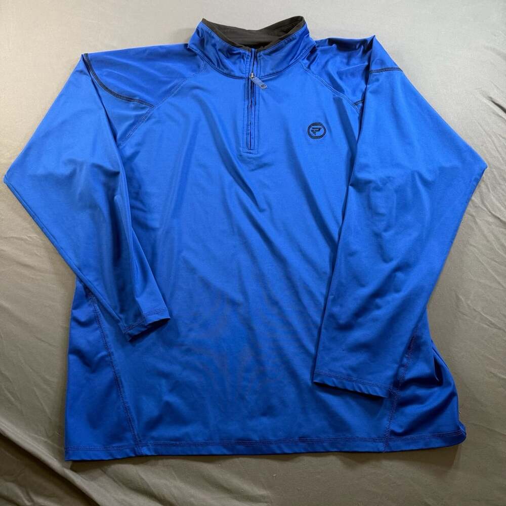Protege Blue Quarter Zip Long Sleeve Athletic Pullover Shirt Large
